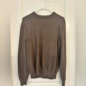 Amazon Essentials Men’s Brown Crewneck Cotton Sweater – Size Small